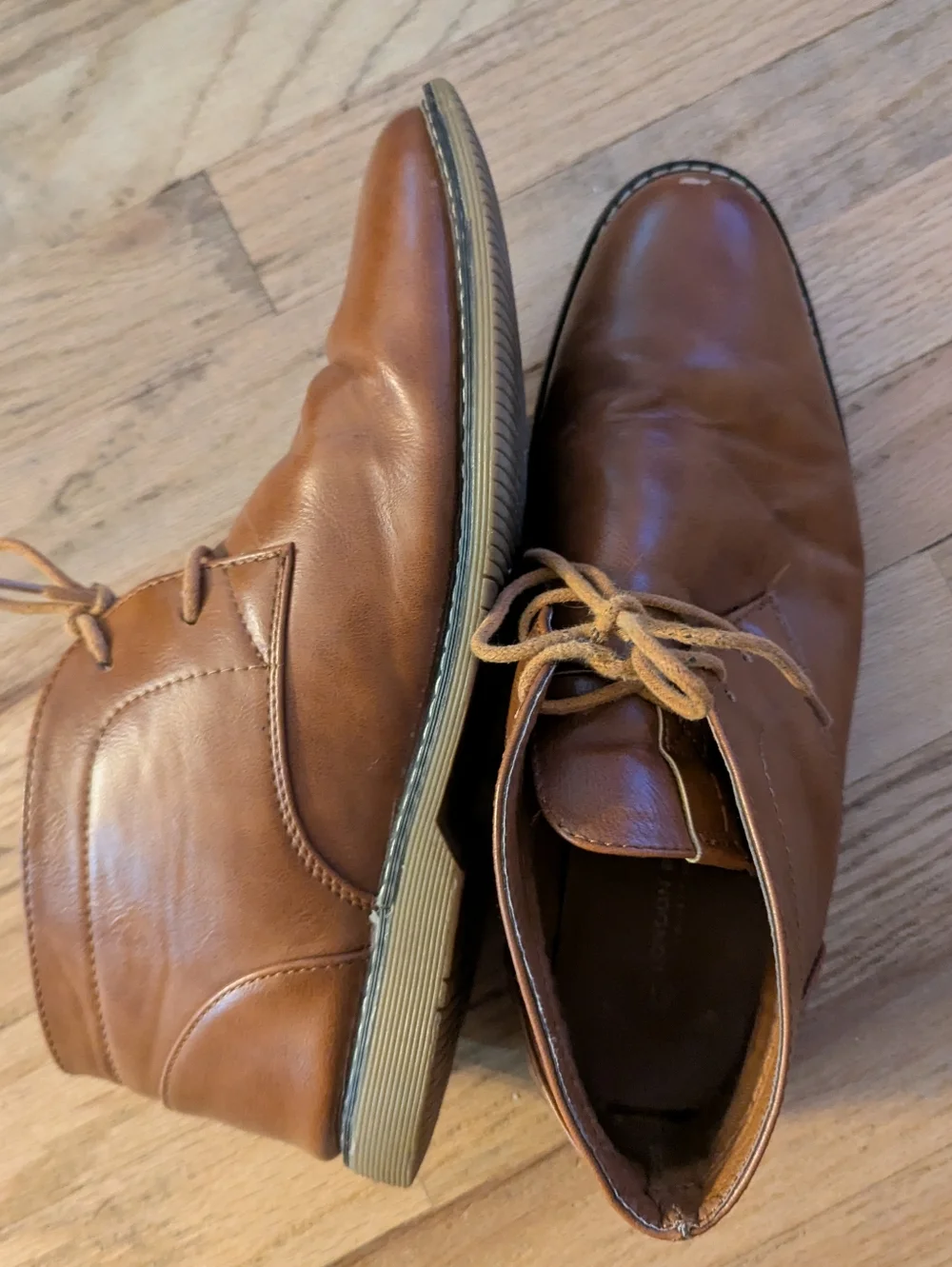 London Fog Brown Chukka Boots Men’s Size 10M Lace Up Ankle Boots Casual Dress Sh